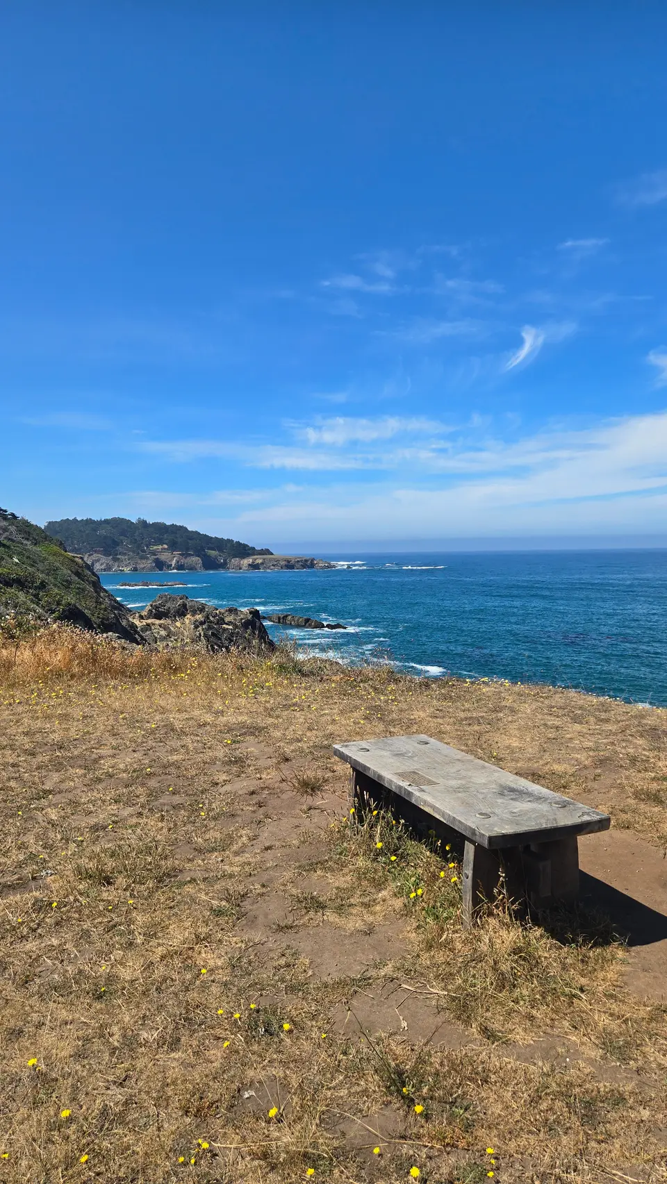 On Mendocino coast looking out over the Pacific ocean